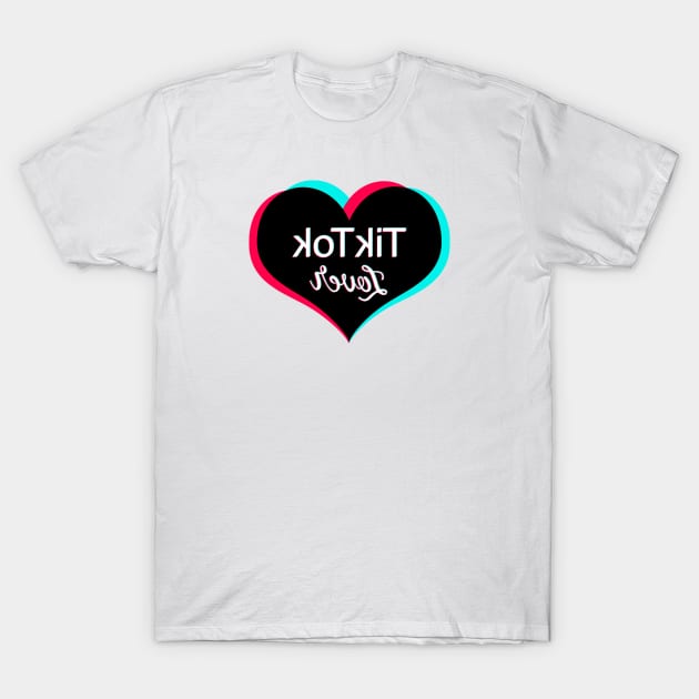 Tiktok lover Black. Text will appear flipped correctly on front camera T-Shirt by ThingyDilly